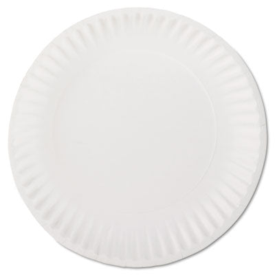 AJMPP9GREWH White Paper Plates, 9" Dia, 100/pack, 10 Packs/carton AJM PACKAGING CORP.