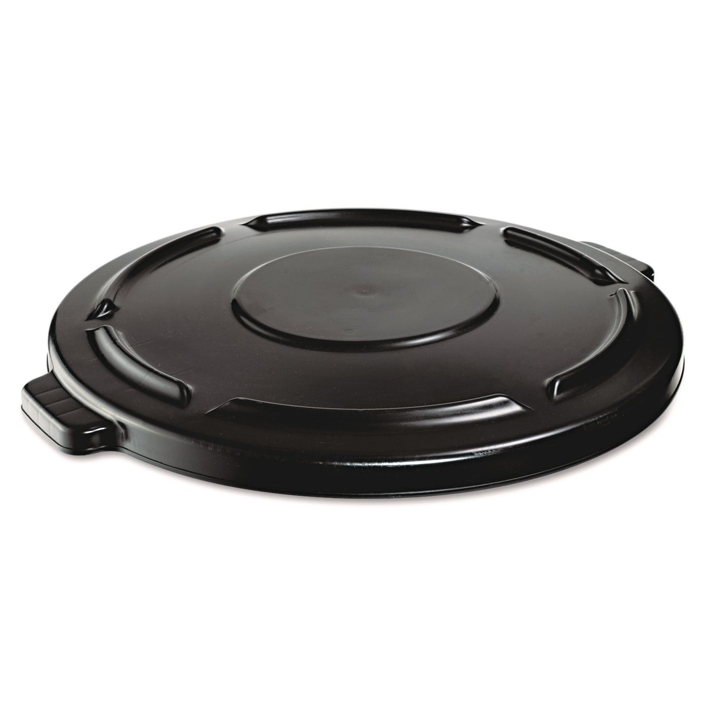 RCP264560BLA BRUTE Self-Draining Flat Top Lids, 24.5" dia x 1.5h, Black RUBBERMAID COMMERCIAL PROD.
