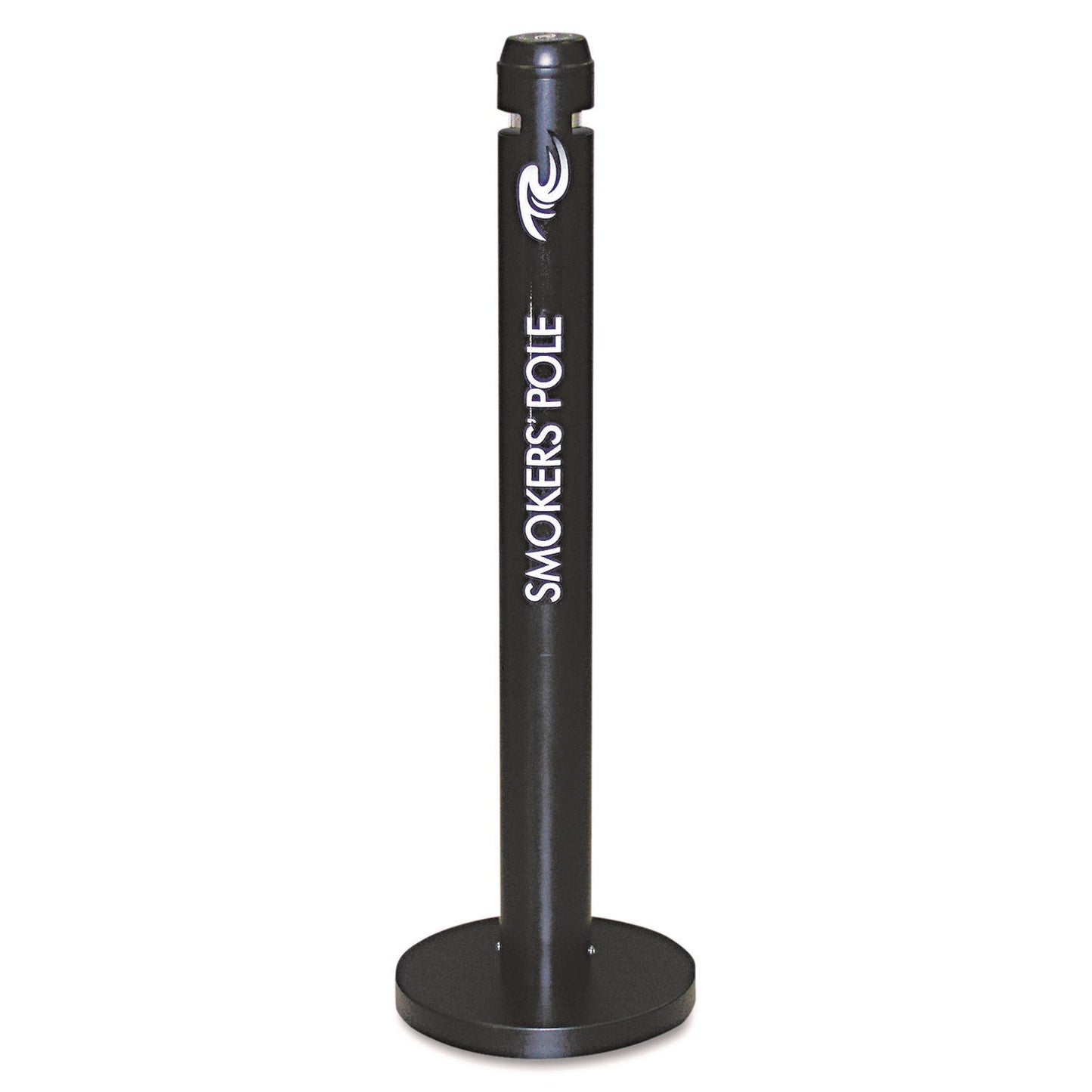RCPR1BK Smoker's Pole, Round, Steel, 0.9 gal, 4 dia x 41h, Black RUBBERMAID COMMERCIAL PROD.