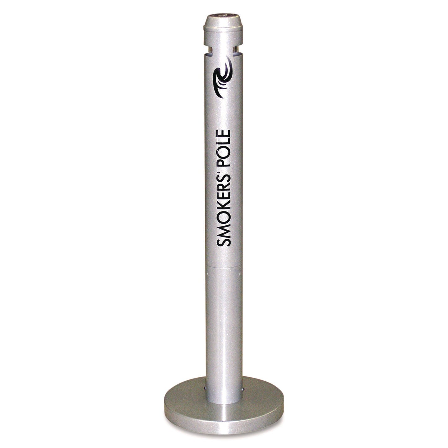 RCPR1SM Smoker's Pole, Round, Steel, 0.9 gal, 4 dia x 41h, Silver RUBBERMAID COMMERCIAL PROD.