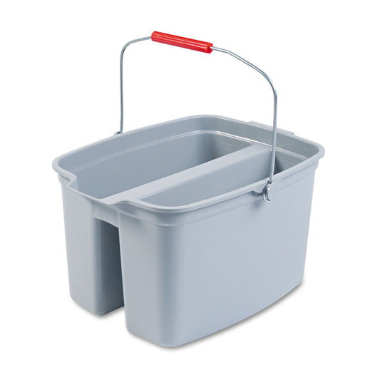 RCP262888GY 19 Quart Double Utility Pail, Plastic, Gray, 18 x 14.5 x 10