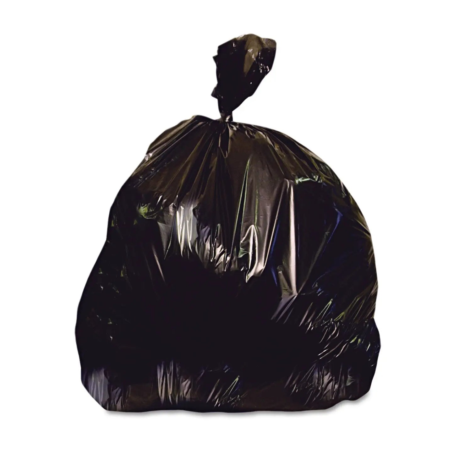 HERX7658QK Reprocessed Resin Can Liners, 60 gal, 2 mil, 38" x 58", Black, 100/Carton Heritage