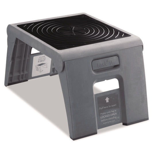 CRA50051PK82 Folding Step Stool, 1-Step, 300 lb Capacity, 14 x 11.25 x 9.75, Slate