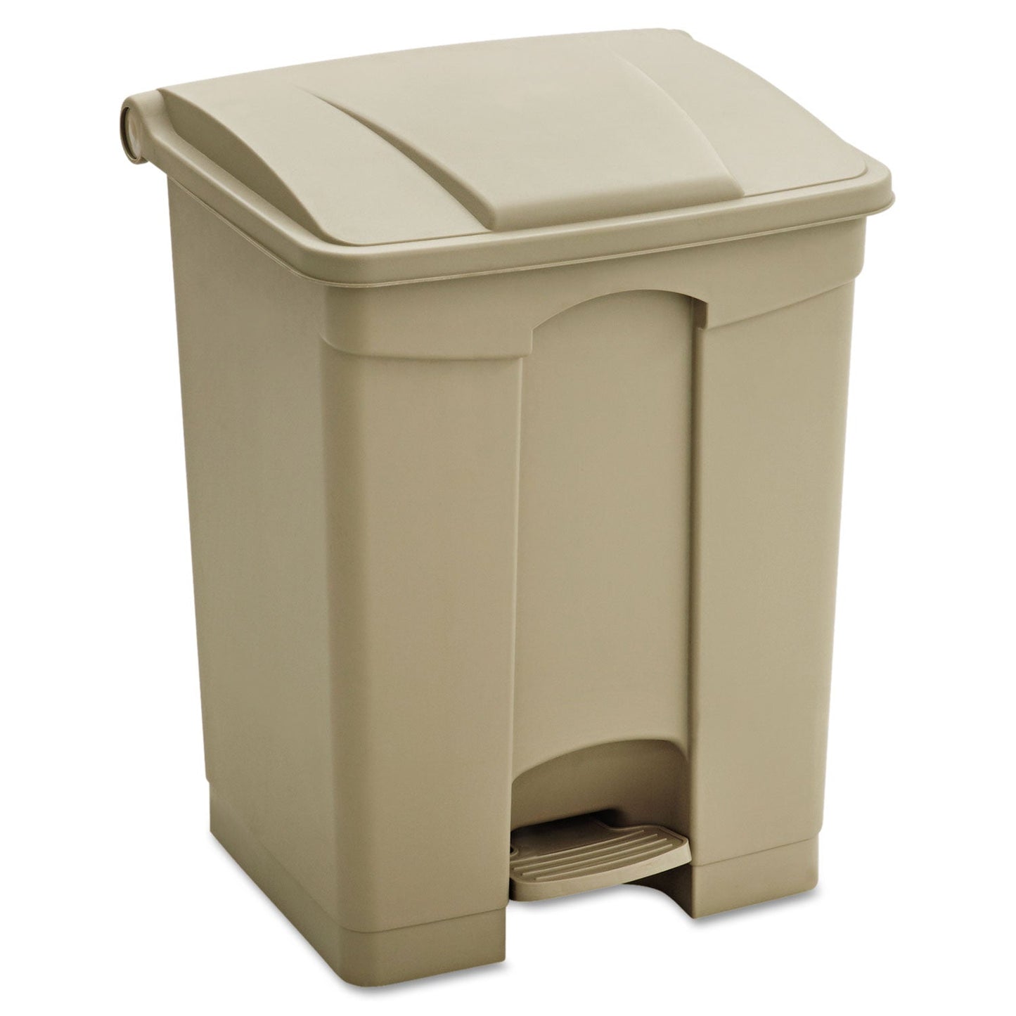 SAF9922TN Large Capacity Plastic Step-On Receptacle, 17 gal, Plastic, Tan Safco