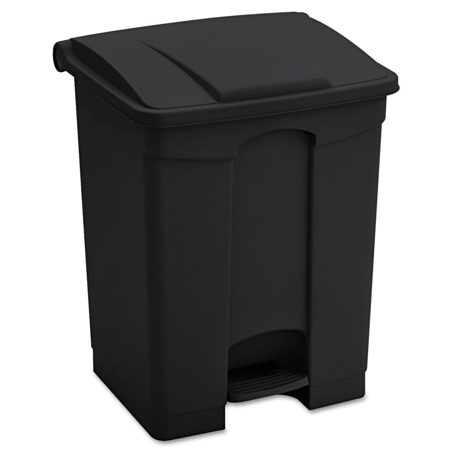 SAF9923BL Large Capacity Plastic Step-On Receptacle, 23 gal, Plastic, Black Safco
