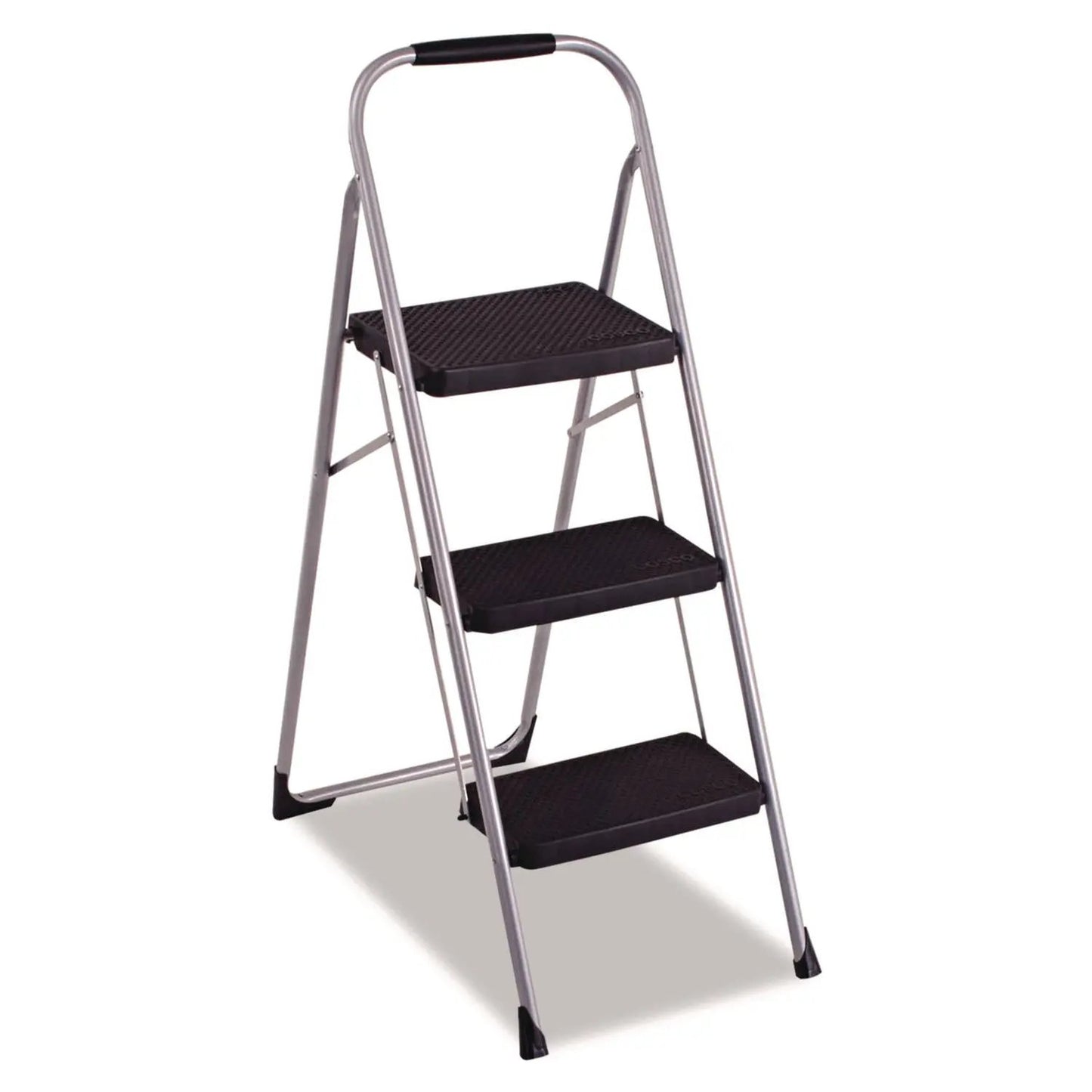 CSC11408PBL1E 3-Step Big Step Folding Stool, 200 lb Capacity, 17.75 x 28 x 45.63, Light Gray Cosco