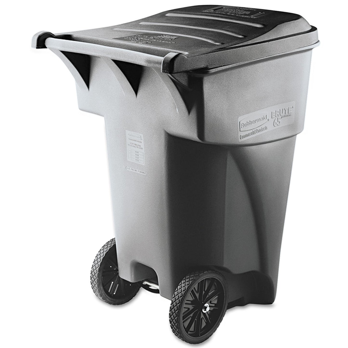 RCP9W22GY Brute Roll-Out Heavy-Duty Container, 95 gal, Polyethylene, Gray RUBBERMAID COMMERCIAL PROD.