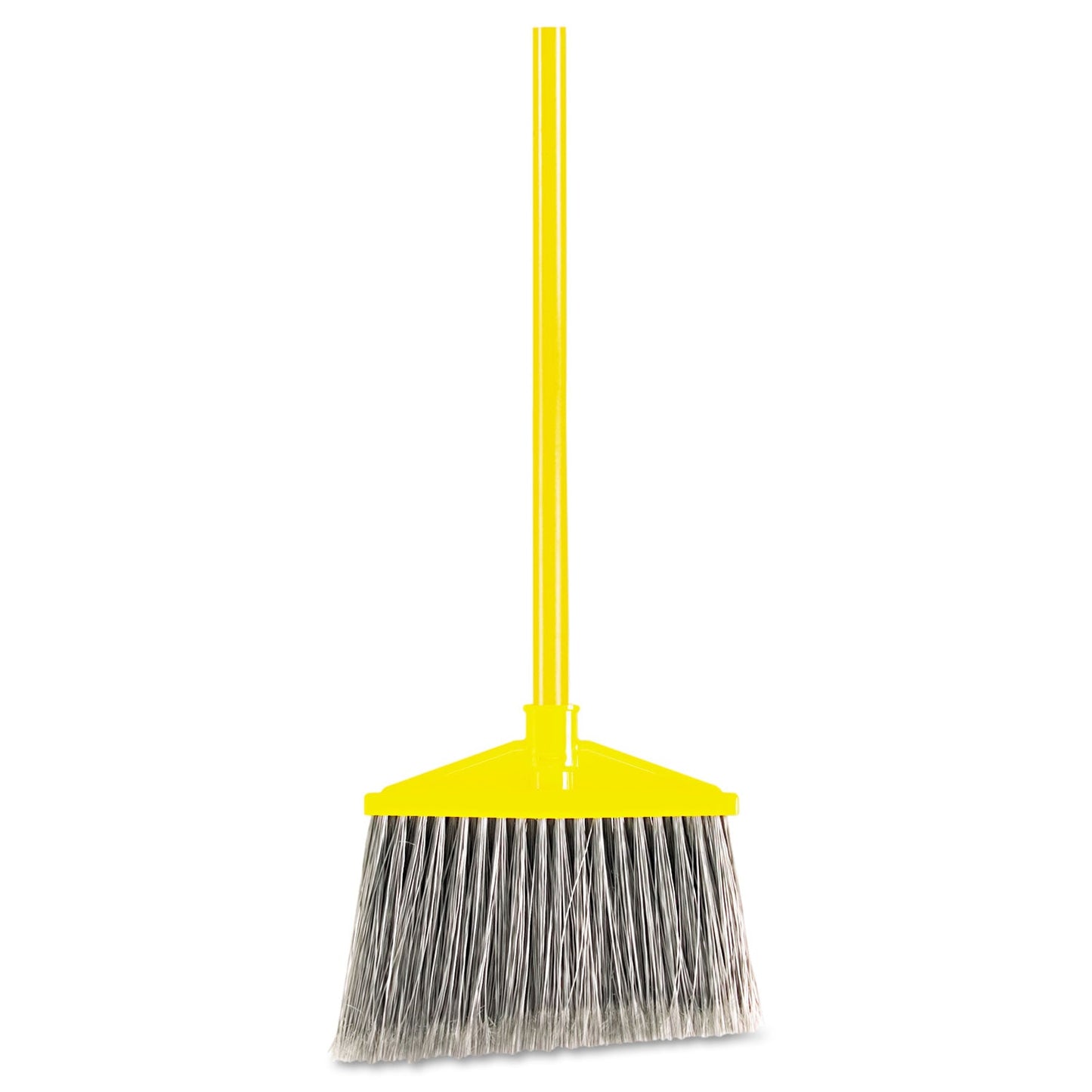 RCP637500GY 7920014588208, Angled Large Broom, 46.78" Handle, Gray/yellow RUBBERMAID COMMERCIAL PROD.