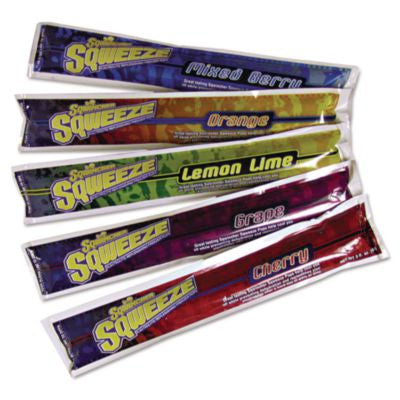SQW159200201 Sqweeze Freeze Pops, Assorted Flavors, 3 Oz Packets, 150/carton SQWINCHER CORP
