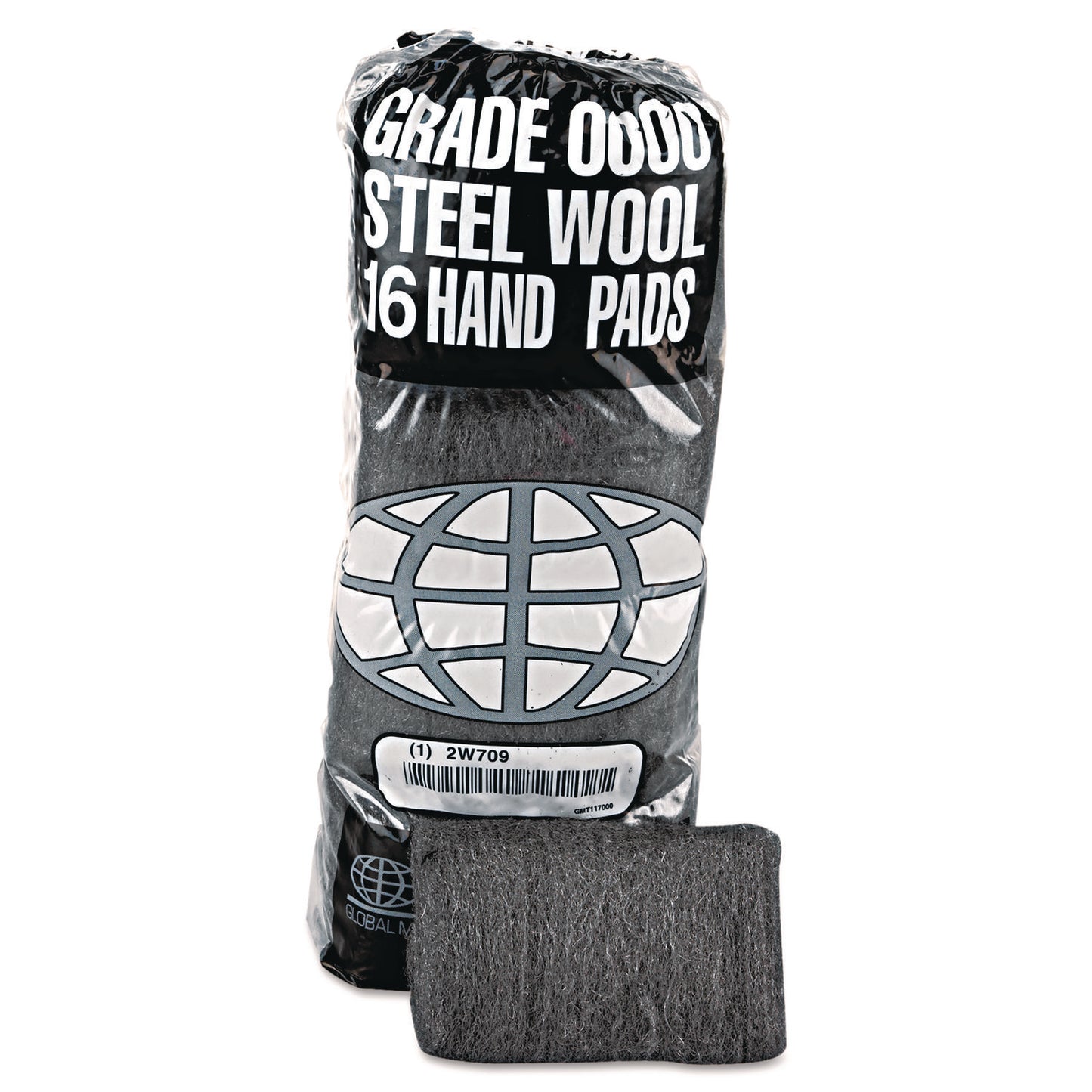 GMA117003 Industrial-Quality Steel Wool Hand Pad, #0 Fine, Steel Gray, 16/pack, 12 Packs/carton