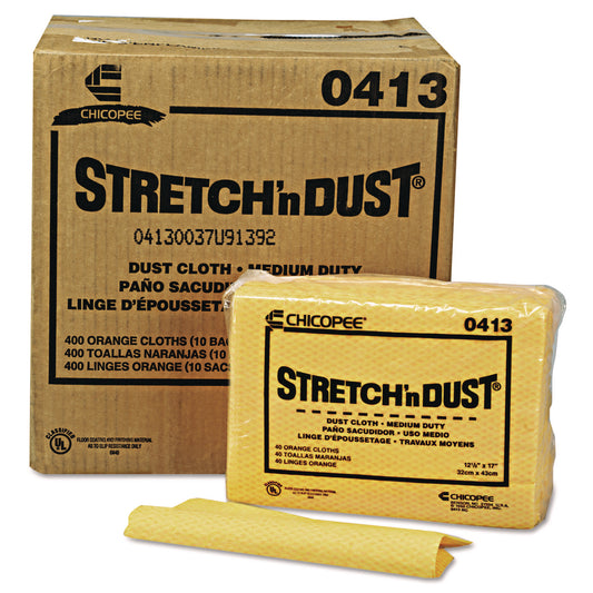 CHI0413 Stretch 'n Dust Cloths, 12.6 x 17, Yellow, 40/Pack, 10 Packs/Carton
