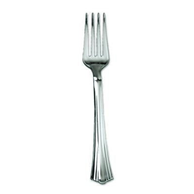 WNA610155 Heavyweight Plastic Forks, Reflections Design, Silver, 600/carton