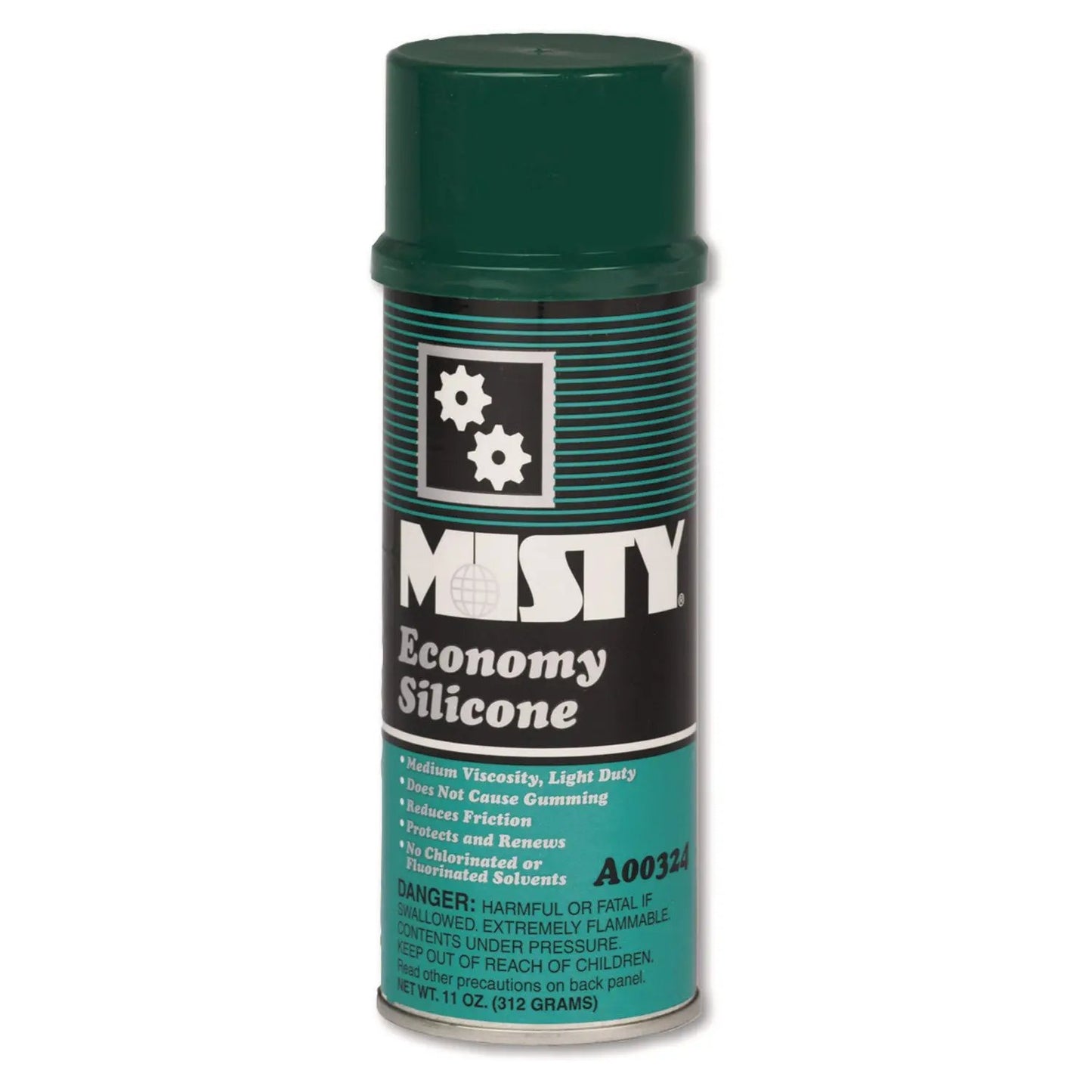 Economy Silicone Spray Lubricant, 11 oz Aerosol Can, 12/Carton Misty