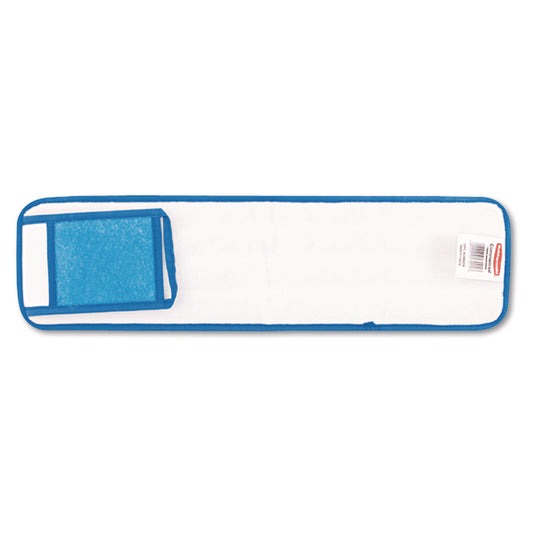 RCPQ411BLU Microfiber Wet Mopping Pad, 24" Long, Split Nylon/Polyester Blend, Blue