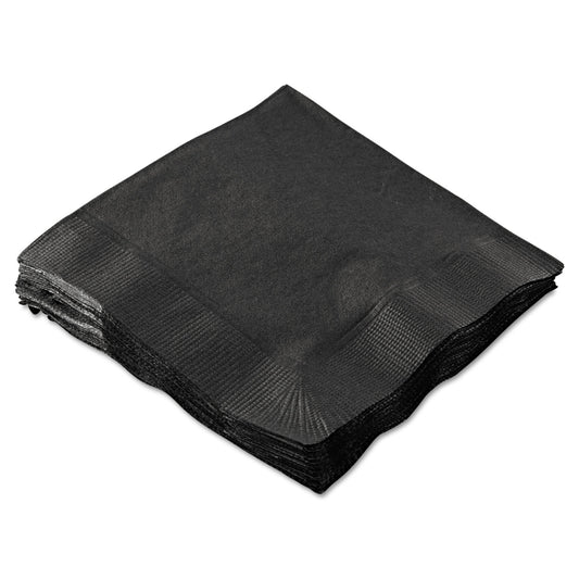 HFM180313 Embossed Beverage Napkins, 2-Ply, 9.5 x 9.5, Black, 1,000/Carton