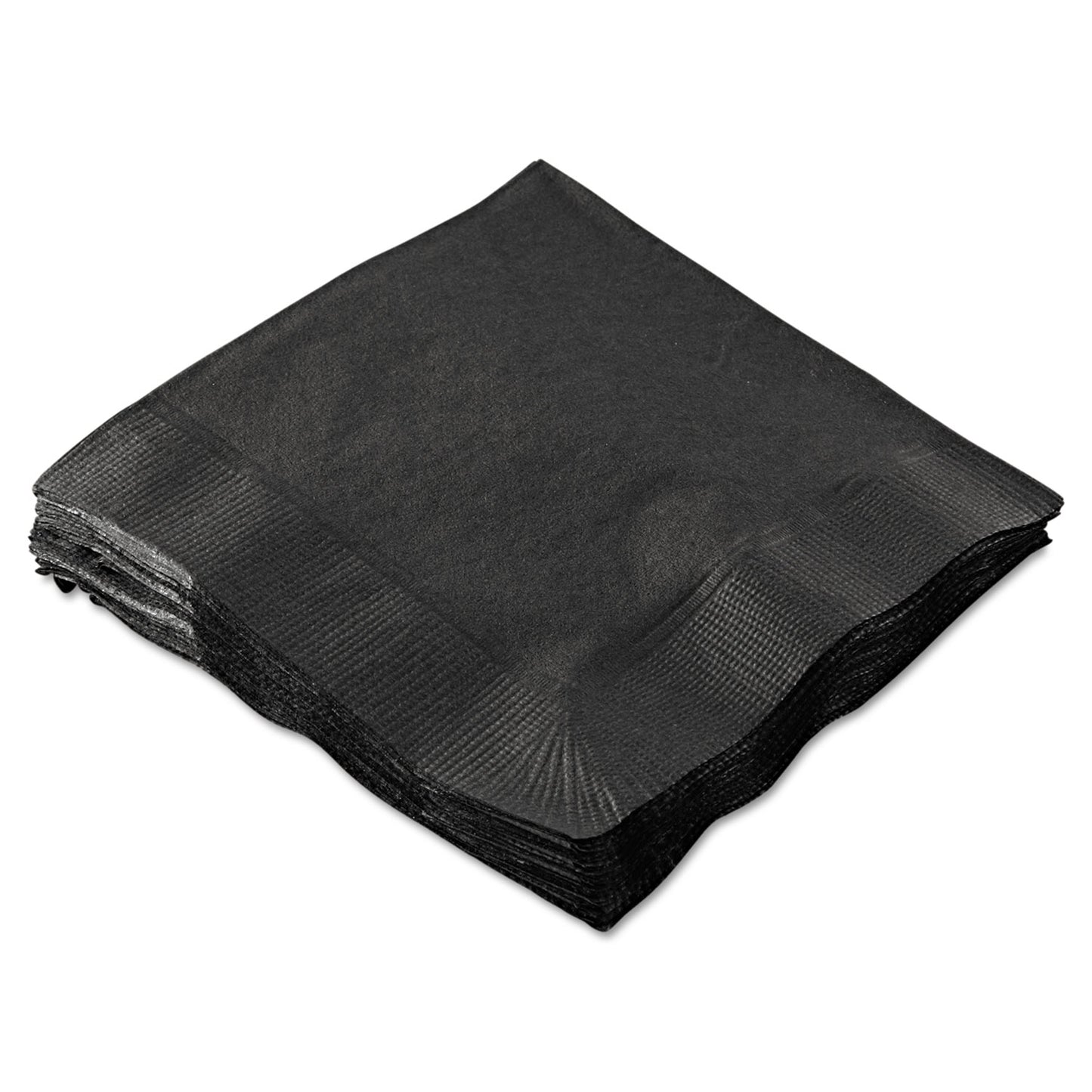 HFM180313 Embossed Beverage Napkins, 2-Ply, 9.5 x 9.5, Black, 1,000/Carton Hoffmaster