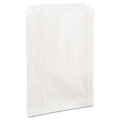 BGC300422 Grease-Resistant Single-Serve Bags, 6.5" x 1" x 8", White, 2,000/Carton