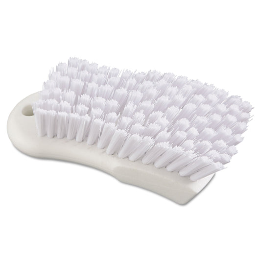 BWKFSCBWH Scrub Brush, White Polypropylene Bristles, 6" Brush, 6" Handle
