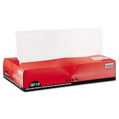 BGC011010 QF10 Interfolded Dry Wax Deli Paper, 10 x 10.25, White, 500/Box, 12 Boxes/Carton BAGCRAFT