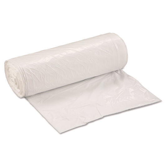 IBSSL3036XHW Low-Density Commercial Can Liners, 30 gal, 0.8 mil, 30" x 36", White, Interleaved Roll, 25 Bags/Roll, 8 Rolls/Carton