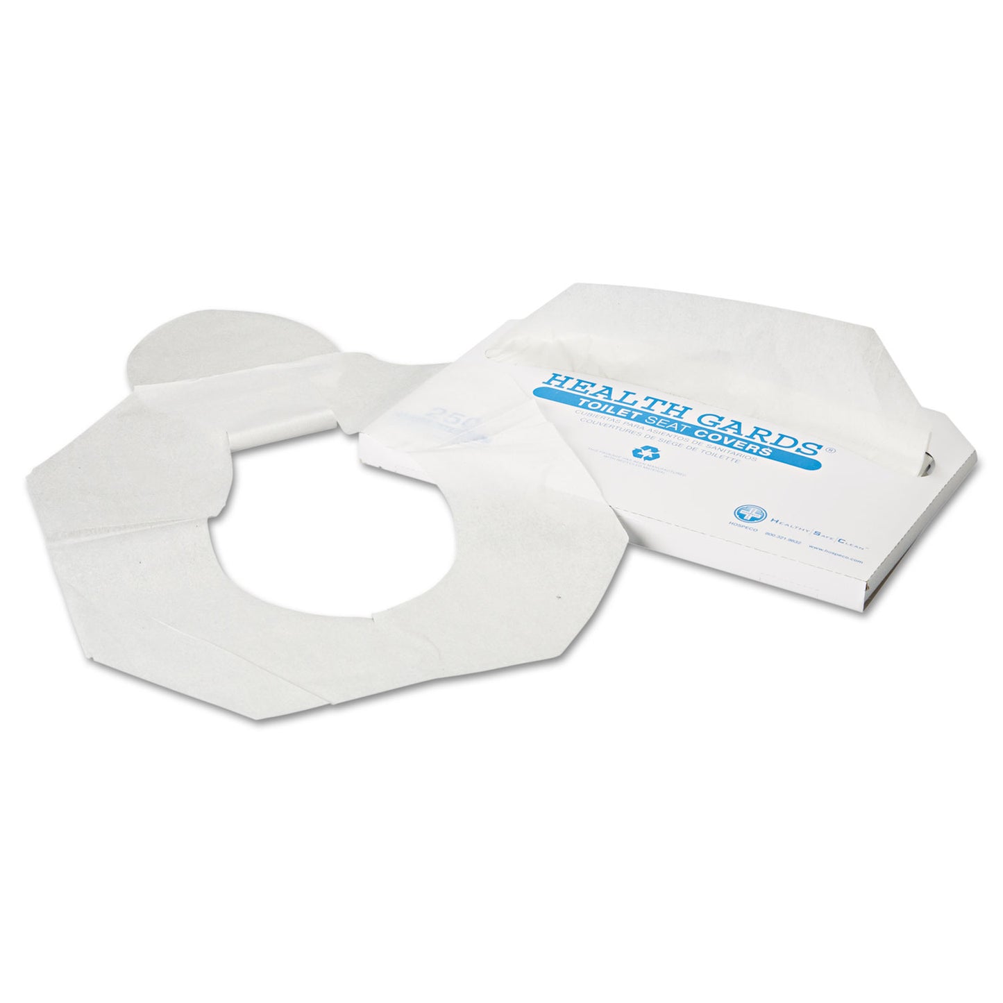HOSHG2500 Health Gards Toilet Seat Covers, Half-Fold, 14.25 X 16.5, White, 250/pack, 10 Boxes/carton HOSPECO