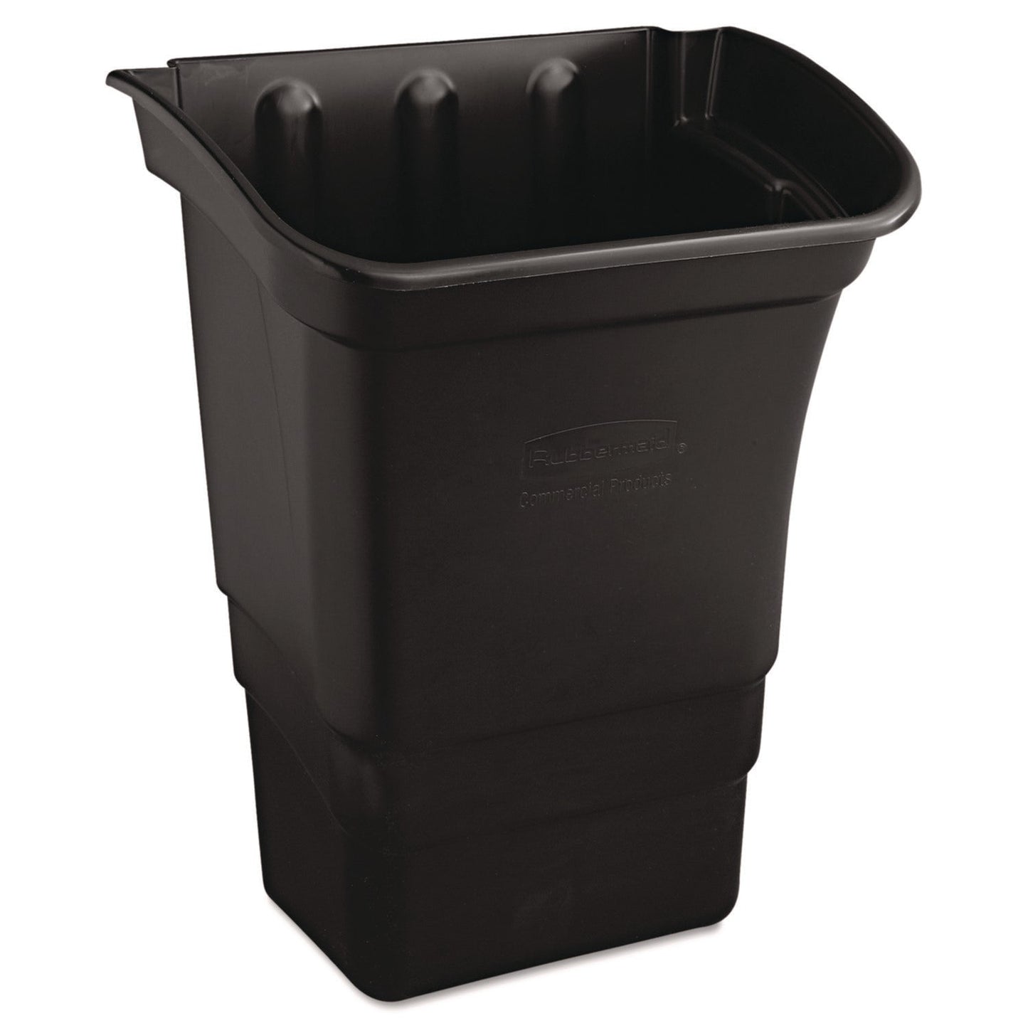 RCP335388BLA Optional Utility Cart Refuse/Utility Bin, 8 gal, Polyethylene, Black RUBBERMAID COMMERCIAL PROD.