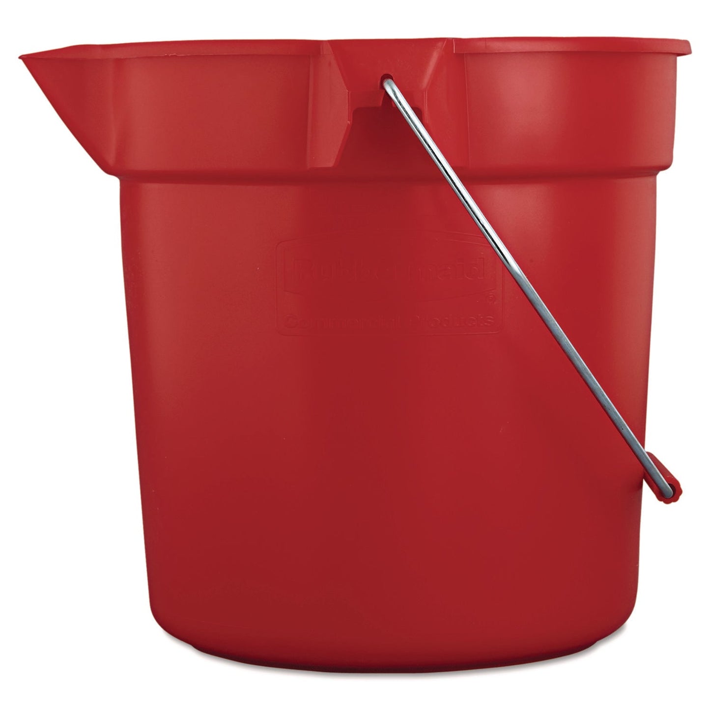 RCP2963RED BRUTE Round Utility Pail, 10 qt, Plastic, Red, 10.5" dia RUBBERMAID COMMERCIAL PROD.