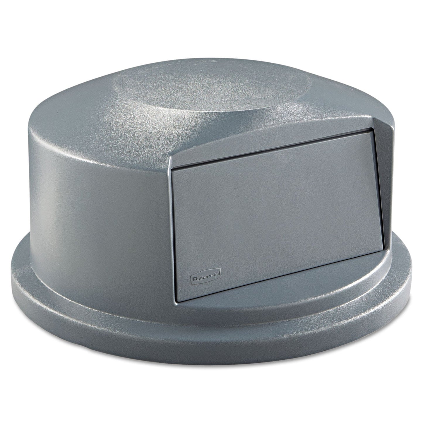 RCP264788GRA Round BRUTE Dome Top Receptacle, Push Door for 44 gal Containers, 24.81" Diameter x 12.63h, Gray RUBBERMAID COMMERCIAL PROD.