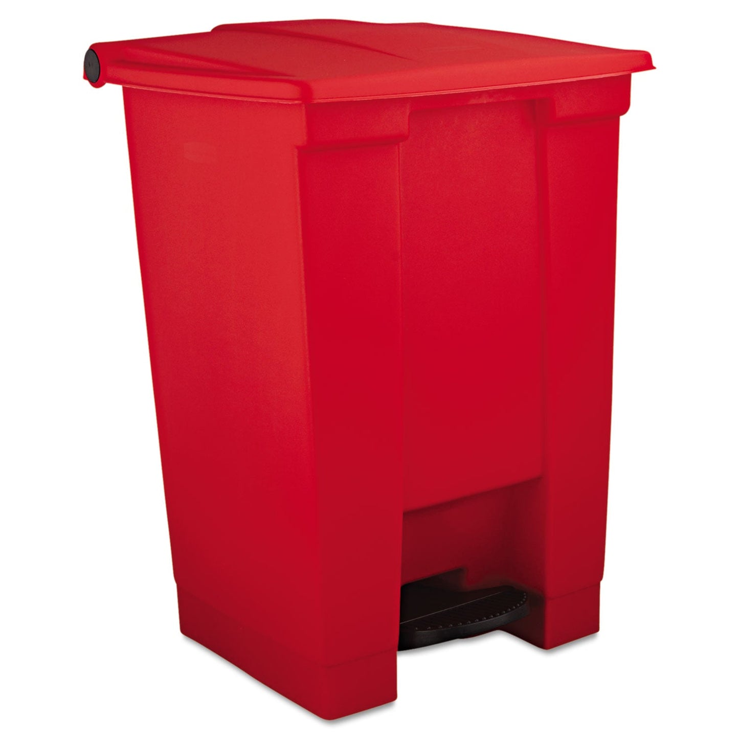 RCP6144RED Indoor Utility Step-On Waste Container, 12 gal, Plastic, Red RUBBERMAID COMMERCIAL PROD.