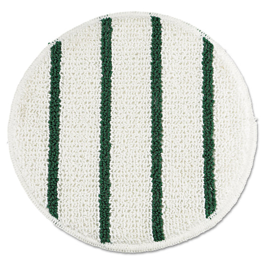RCPP269EA Low Profile Scrub-Strip Carpet Bonnet, 19" Diameter, White/green
