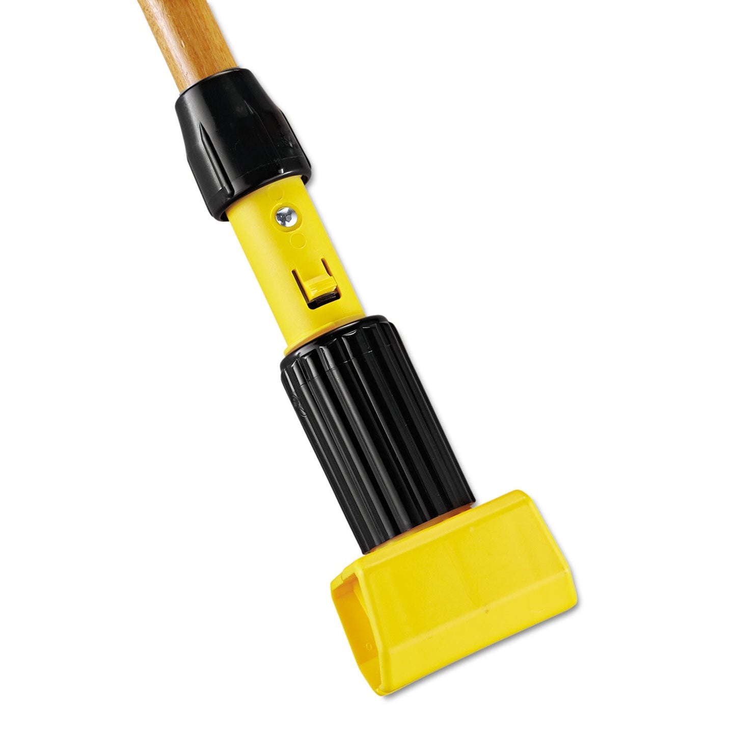 RCPH216 Gripper Hardwood Mop Handle, 1.13" dia x 60", Natural/Yellow RUBBERMAID COMMERCIAL PROD.