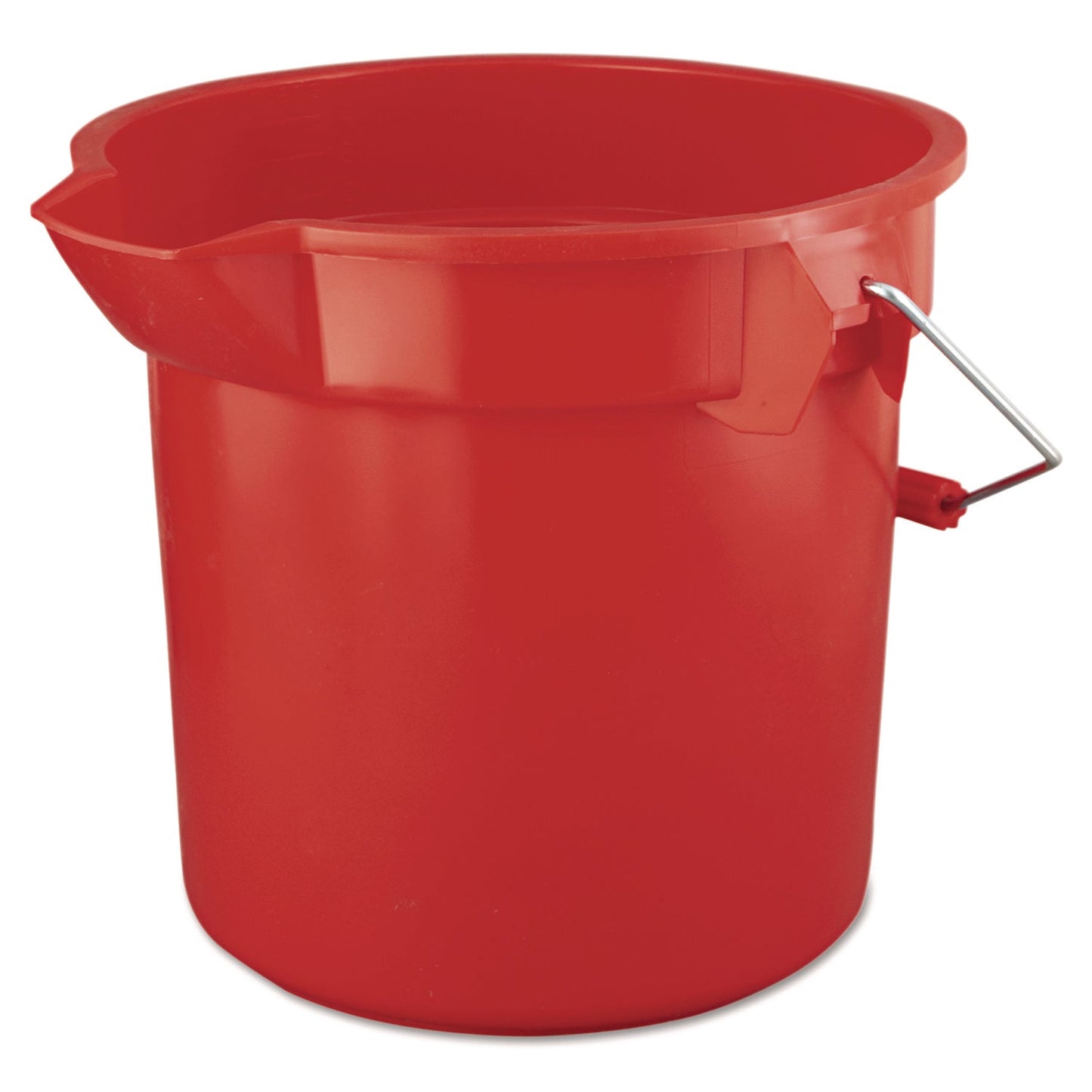 RCP2614RED BRUTE Round Utility Pail, 14 qt, Plastic, Red, 12" dia RUBBERMAID COMMERCIAL PROD.