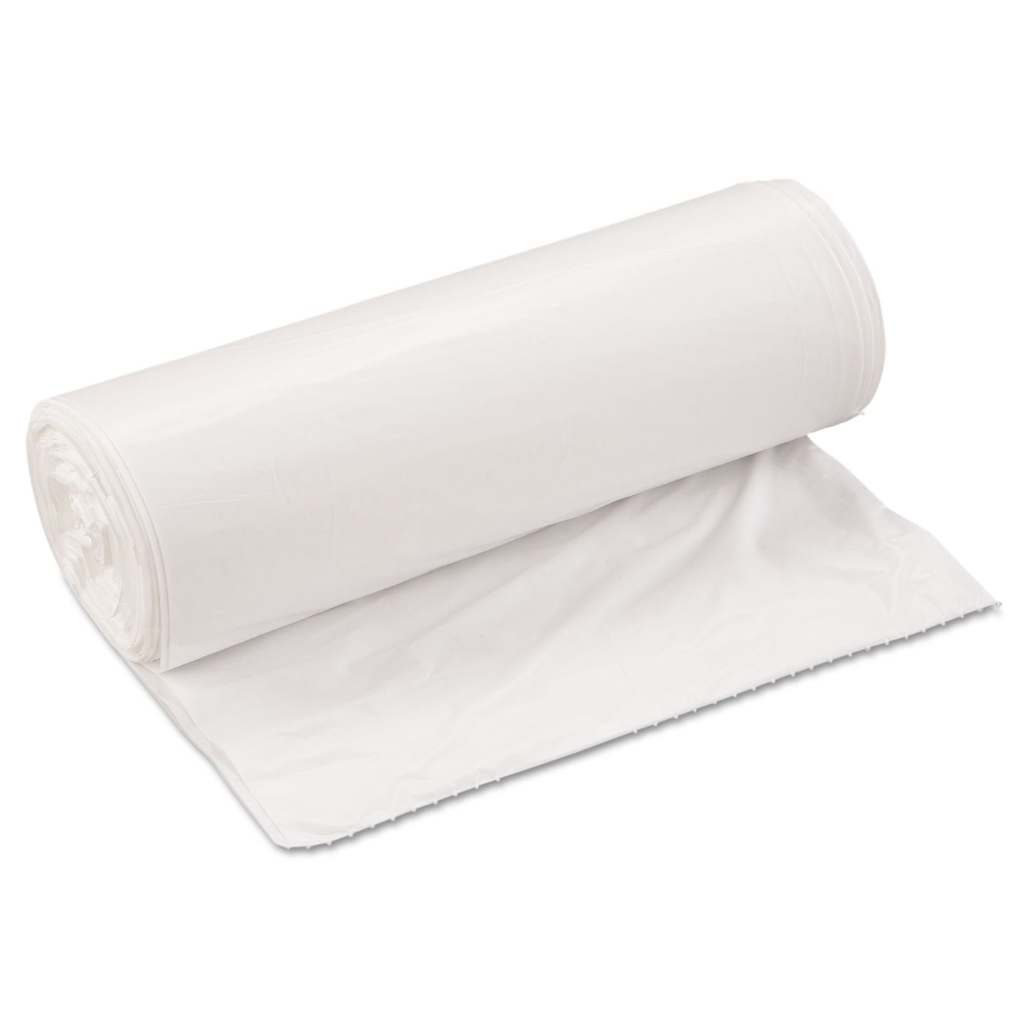 IBSSL3339XHW Low-Density Commercial Can Liners, 33 gal, 0.8 mil, 33" x 39", White, Interleaved Roll, 25 Bags/Roll, 6 Rolls/Carton