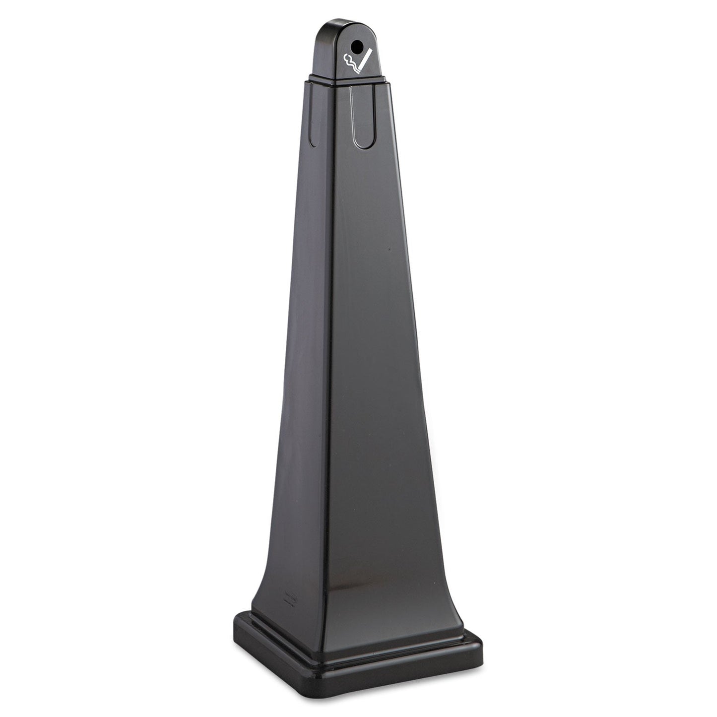 RCP257088BLA GroundsKeeper Cigarette Waste Collector, Pyramid, 1 gal, 12.25 x 39.75, Black RUBBERMAID COMMERCIAL PROD.