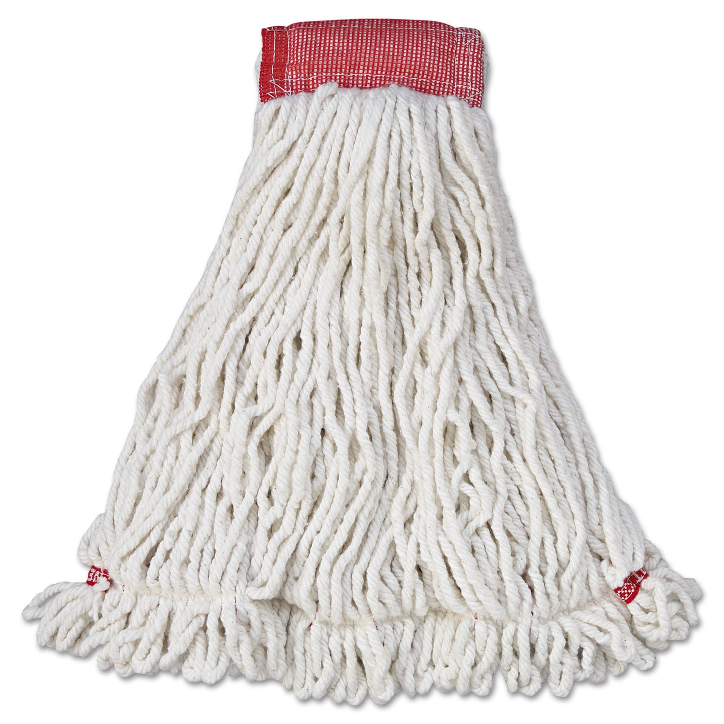 RCPA253WHI Web Foot Wet Mop Head, Shrinkless, Cotton/Synthetic, Large, White, 6/Carton RUBBERMAID COMMERCIAL PROD.