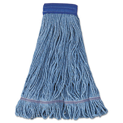 BWK504BL Super Loop Wet Mop Head, Cotton/synthetic Fiber, 5" Headband, X-Large Size, Blue, 12/carton BOARDWALK