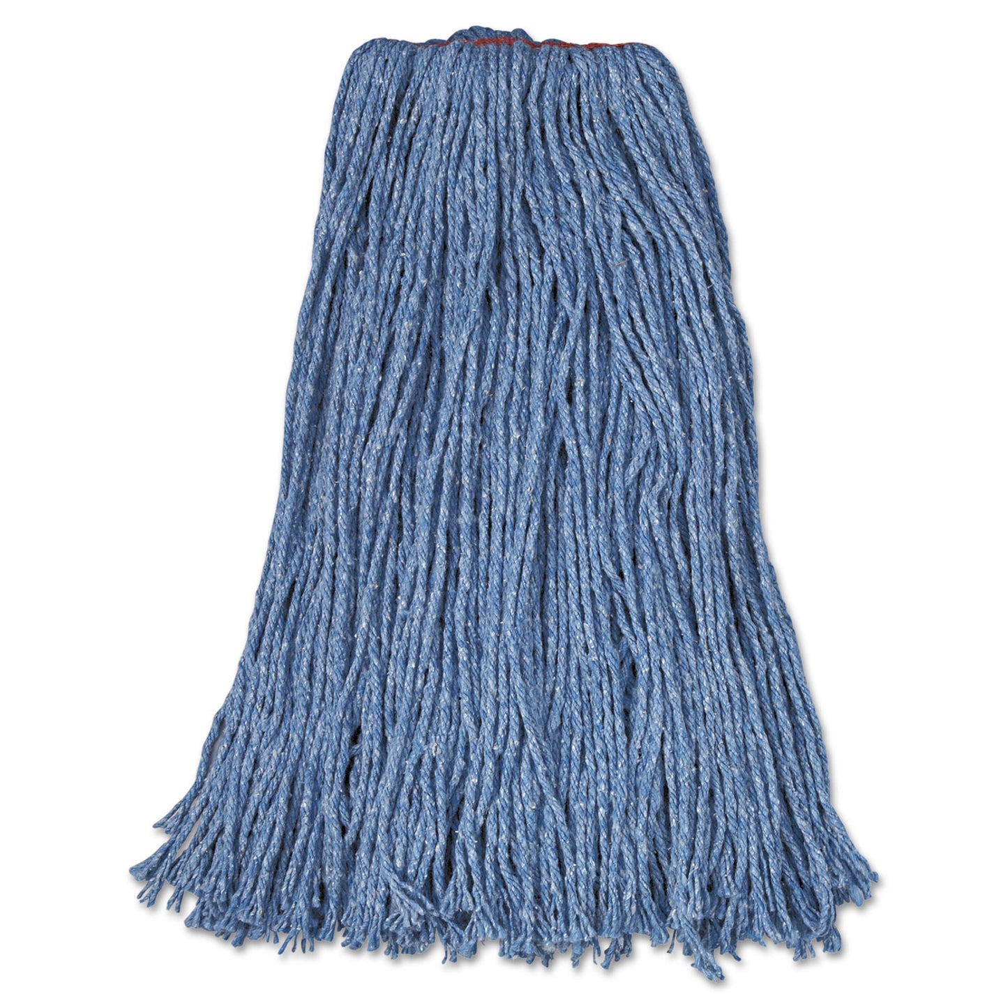 RCPF51812BLU Non-Launderable Cotton/Synthetic Cut-End Blend Mop Head, 24 oz, 1" Band, Blue, 12/Carton