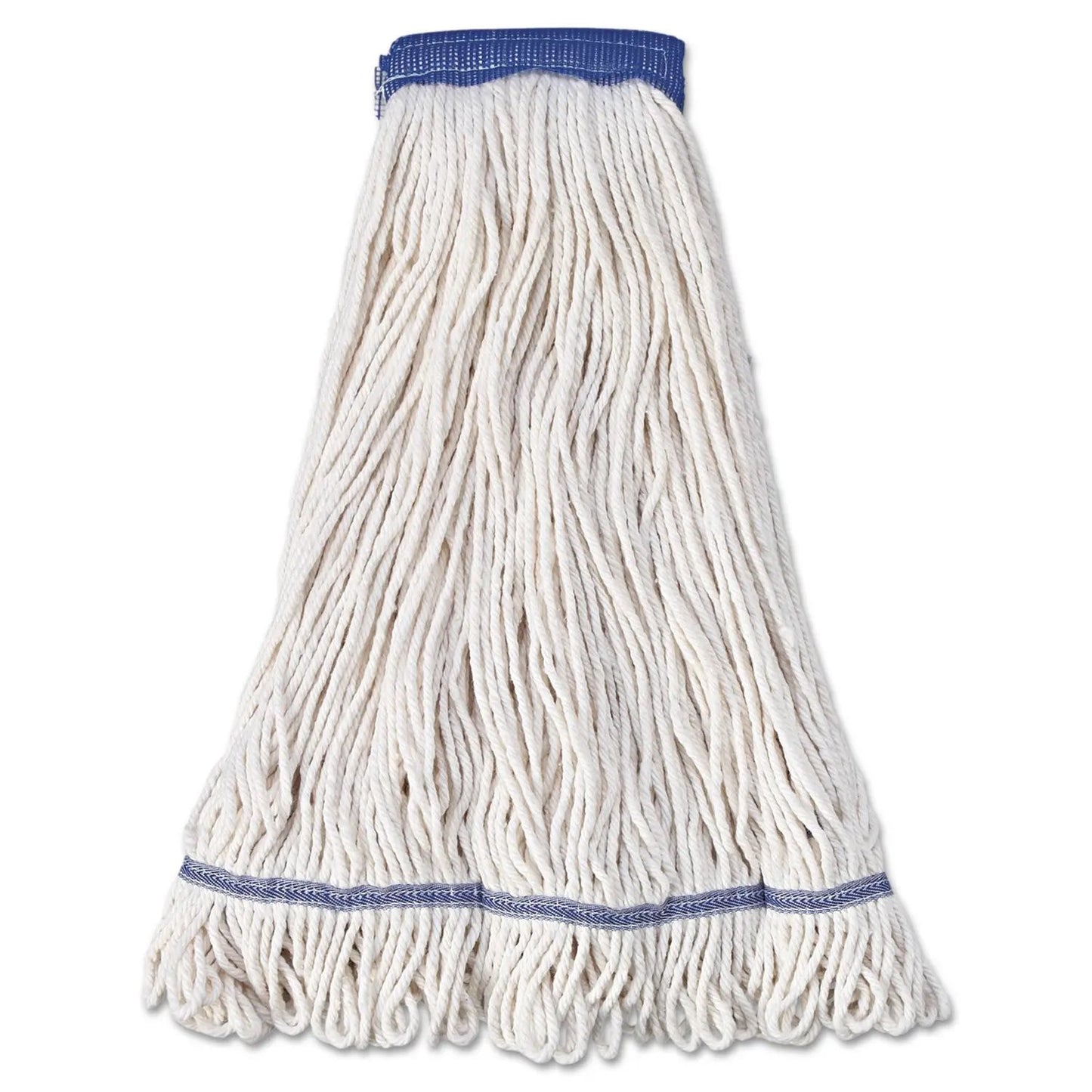 BWK504WH Super Loop Wet Mop Head, Cotton/synthetic Fiber, 5" Headband, X-Large Size, White, 12/carton Boardwalk