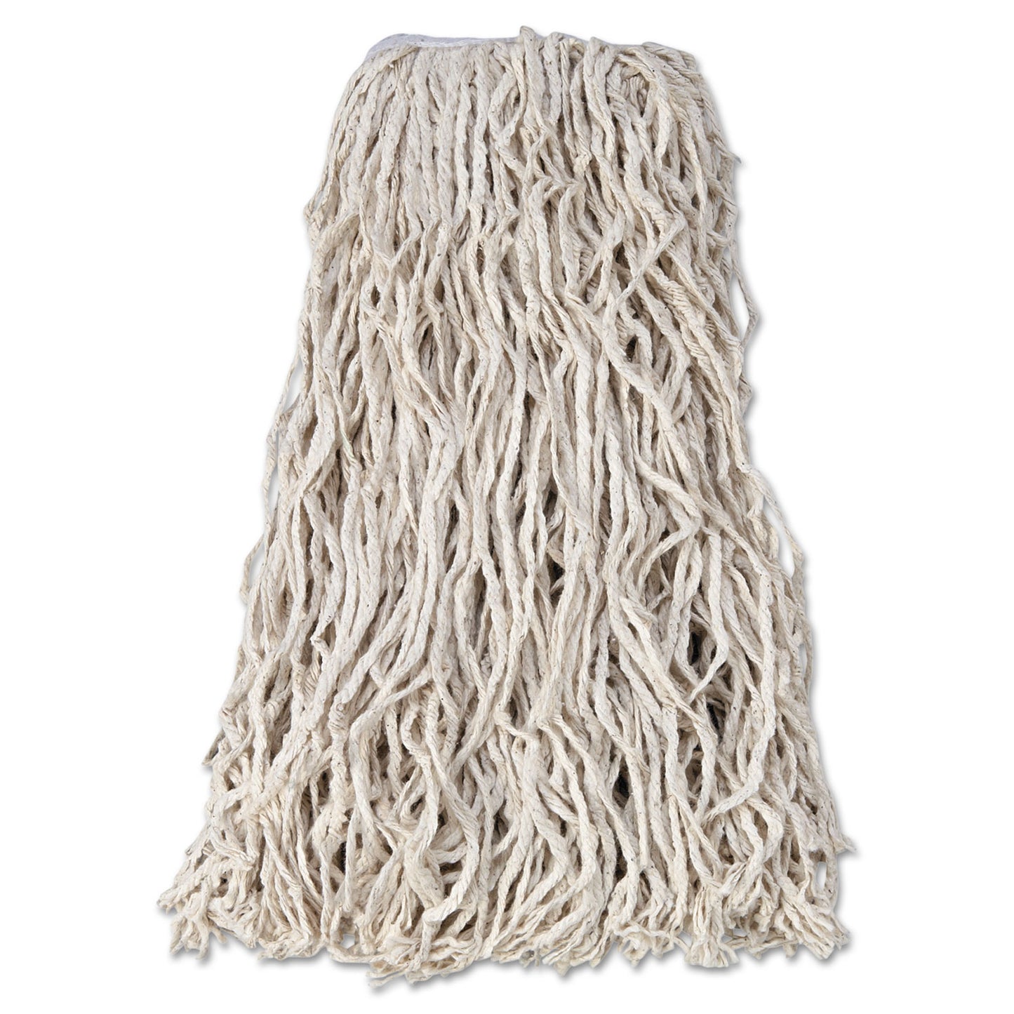 RCPV118 Non-Launderable Economy Cut-End Cotton Wet Mop Head, 24 oz, 1" Band, White, 12/Carton RUBBERMAID COMMERCIAL PROD.