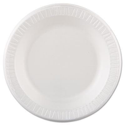 DCC10PWQR Quiet Classic Laminated Foam Dinnerware, Plate, 10.25" Dia, White, 125/pack, 4 Packs/carton