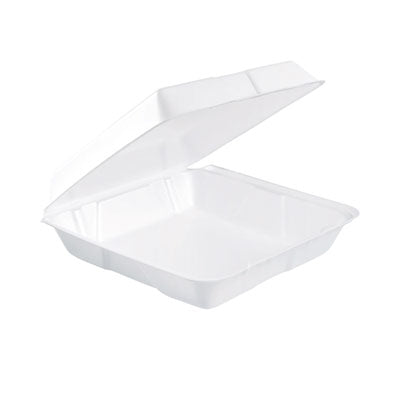 DCC95HT1R Foam Hinged Lid Containers, 9.25 X 9.5 X 3, 200/carton