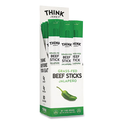 GRR33700003 Jalapeno 100% Grass-Fed Beef Sticks, 1 oz Individually Wrapped Sticks, 20/Carton