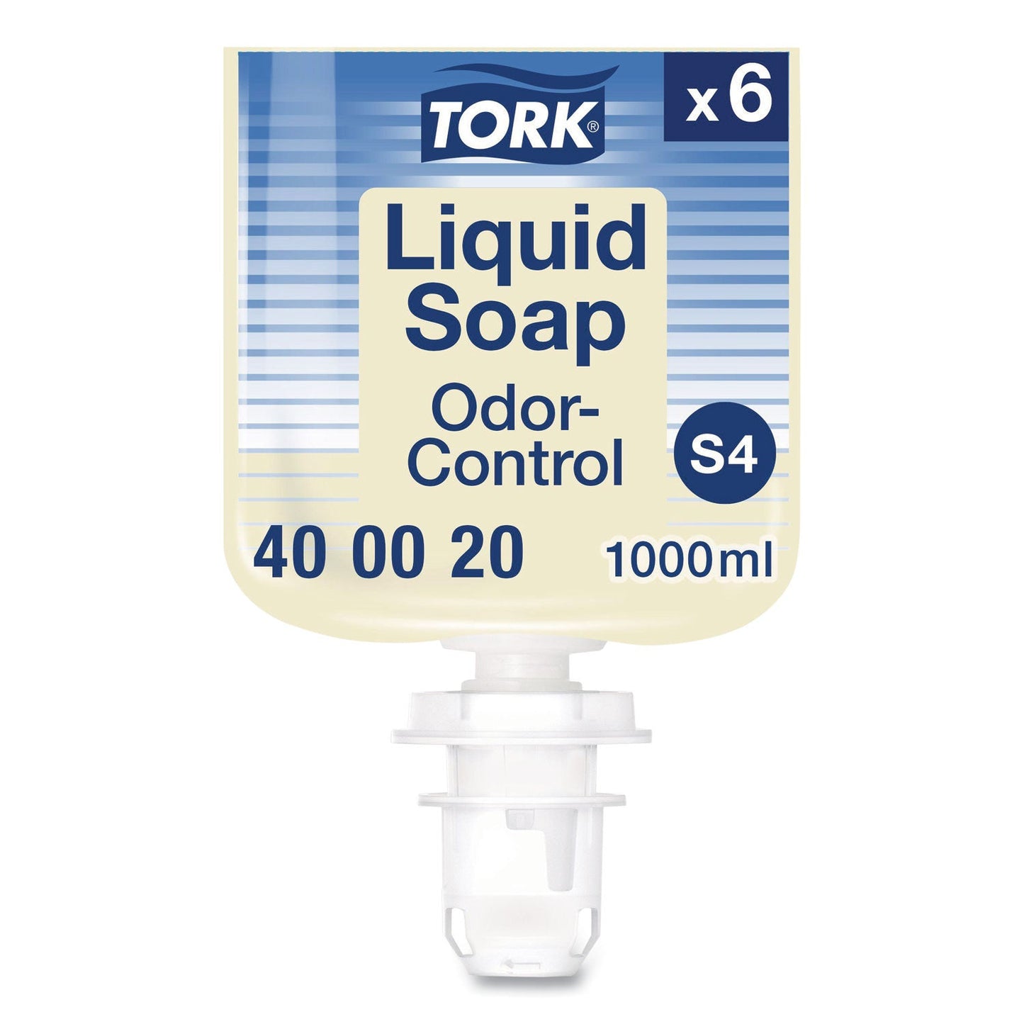 TRK400020 Odor-Control Hand Soap Liquid S4 Refill, Perfume-Free, 1 L, 6/Carton Tork