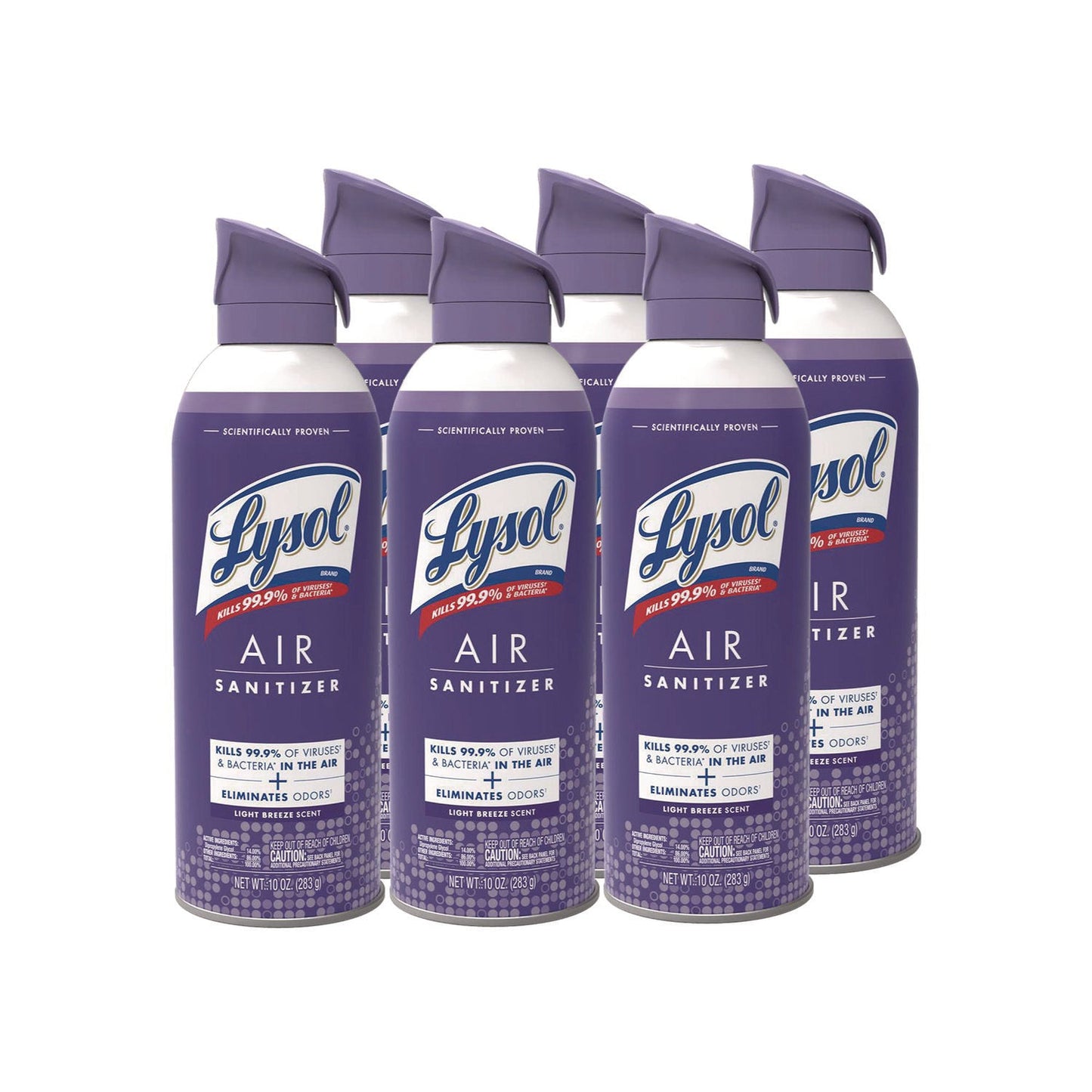 RAC99394CT Air Sanitizer Spray, Light Breeze Scent, 10 oz Aerosol Can, 6/Carton LYSOL Brand