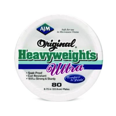 AJMOH9AU012080A Original Heavyweight Ultra Paper Plates, 9" dia, White, 960/Carton