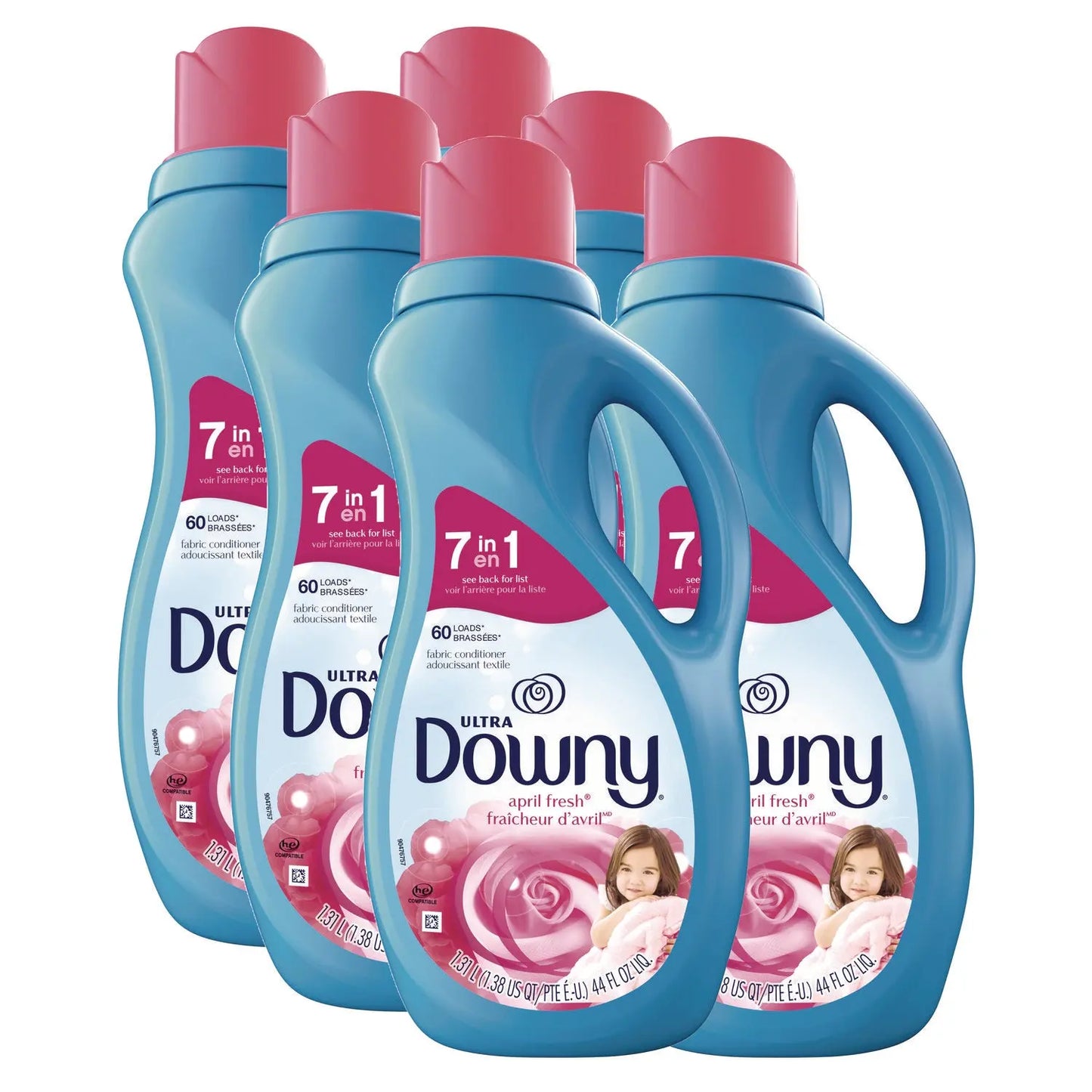 PGC10033 Liquid Fabric Softener, April Fresh, 44 oz Bottle, 6/Carton Downy