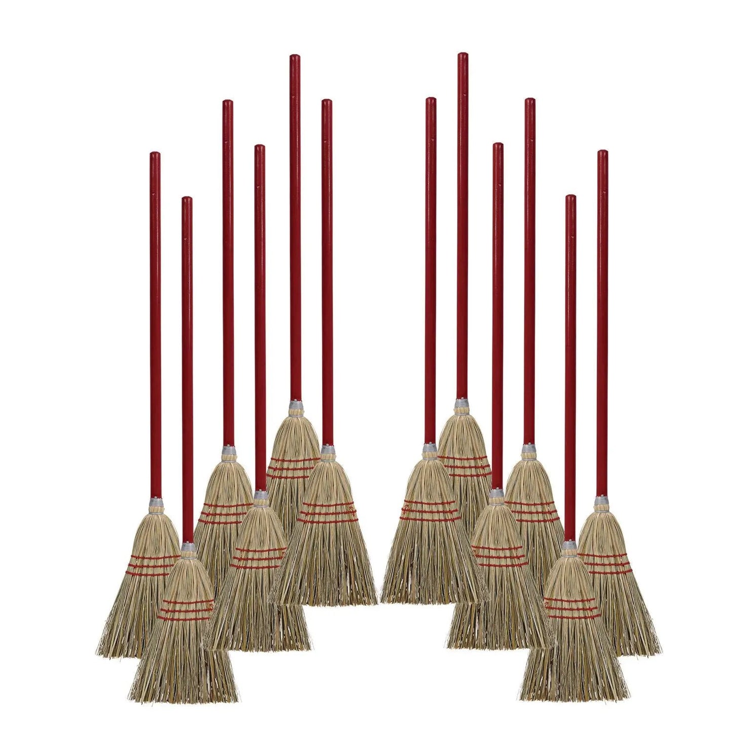 BWKBR10016 Corn/fiber Brooms, Corn/synthetic Fiber Bristles, 36" Overall Length, Gray/natural, 12/carton Boardwalk