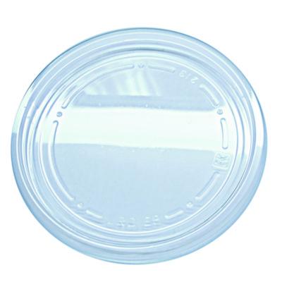 FABLRD Recycleware Round Deli Container Lids, Flat Plug Fit, Clear, Plastic, 500/Carton FABRI-KAL