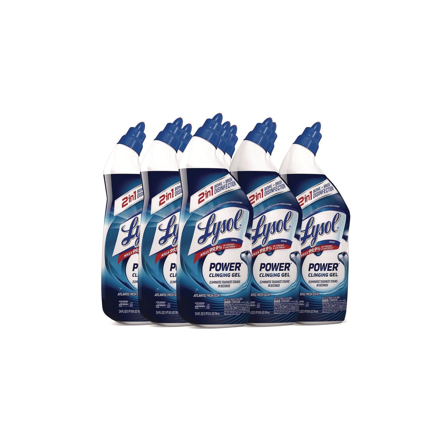 RAC98012 Disinfectant Toilet Bowl Cleaner, Atlantic Fresh, 24 oz Bottle, 9/Carton LYSOL Brand