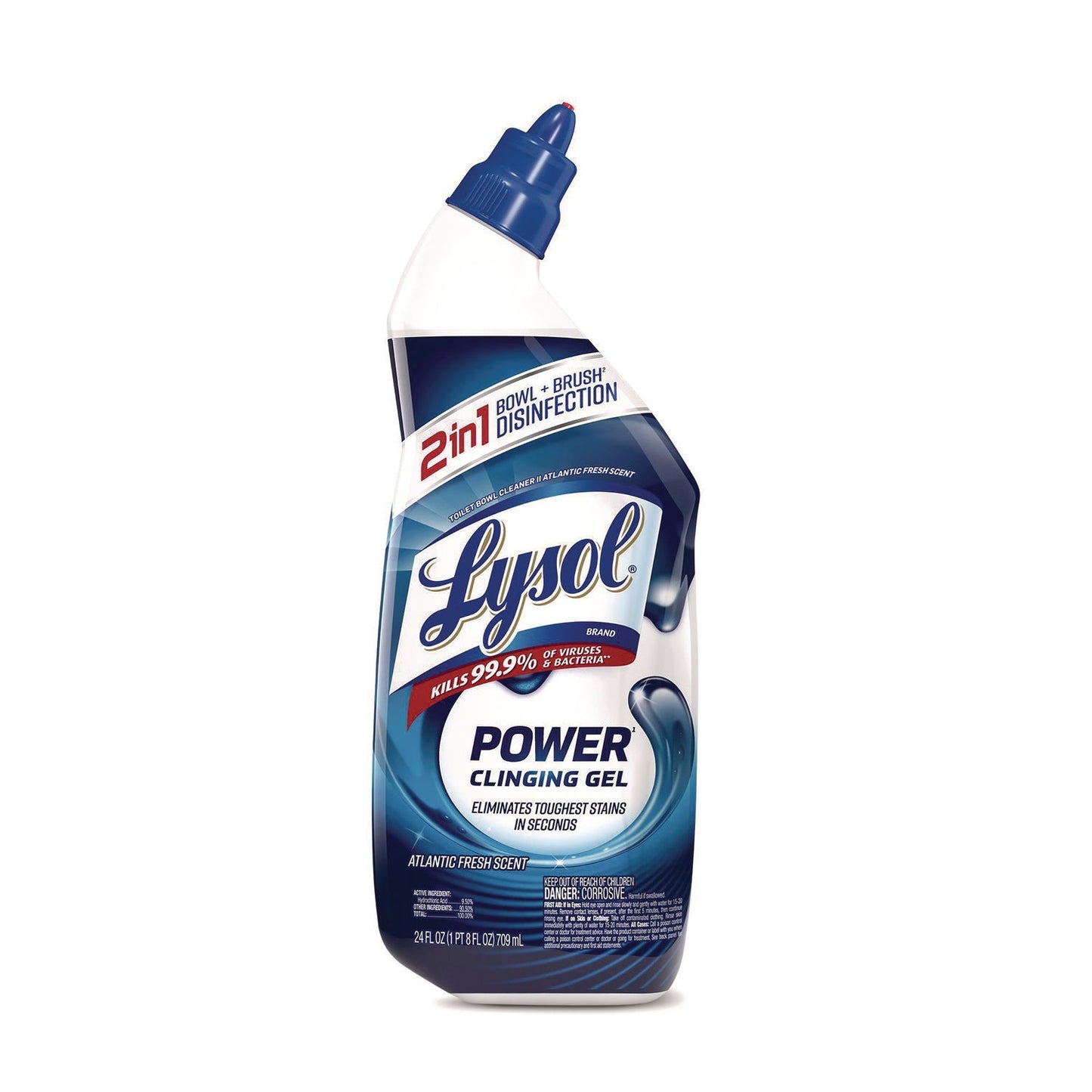 RAC98012EA Disinfectant Toilet Bowl Cleaner, Atlantic Fresh, 24 oz Bottle LYSOL Brand